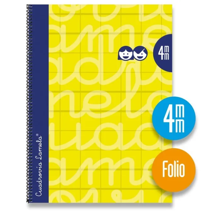 CUADERNO Fº 4MM 80H 70G T.DURA AMARILLO LAMELA 7FTE004AM