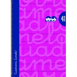 CUADERNO Fº 4MM 80H 70G T.DURA ROSA FUCSIA LAMELA 7FTE004F