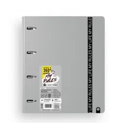 CARPEBLOCK PP FOAM 4ANILLAS C/RECAMBIO 100H 5X5 GRIS CARCHIVO 12477475