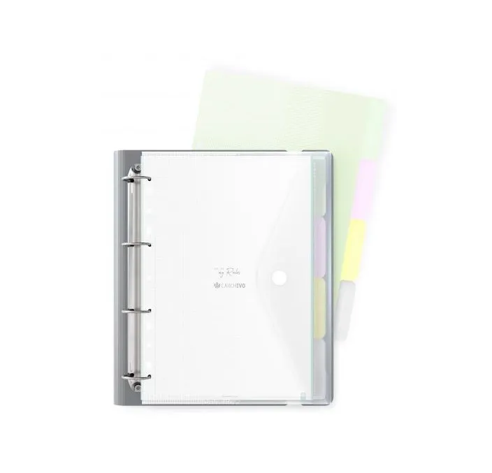 CARPEBLOCK PP FOAM 4ANILLAS C/RECAMBIO 100H 5X5 GRIS CARCHIVO 12477475