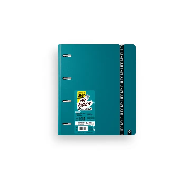 CARPEBLOCK PP FOAM 4ANILLAS C/RECAMBIO 100H 5X5 DEEP GREEN CARCHIVO 1247747