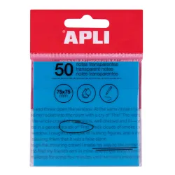 NOTA ADHESIVA TRANSLUCIDA 75X75 50H AZUL APLI 19571