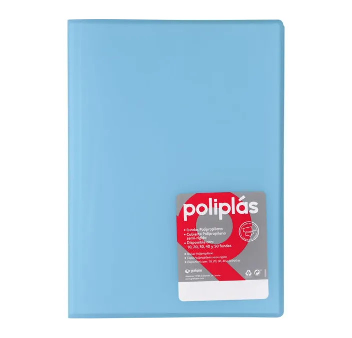 CARPETA 50 FUNDAS Fº AZUL CLARO POLIPLAS GRAFOPLAS 01461291