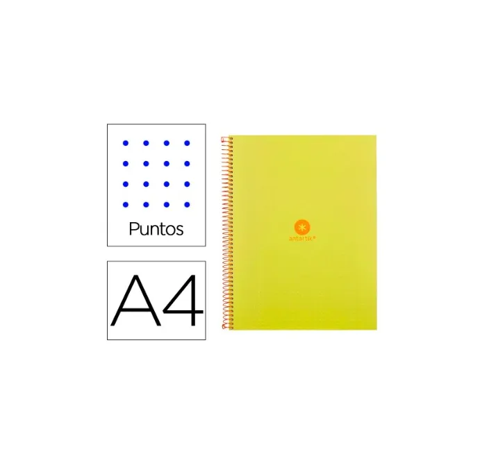 CUADERNO ESPIRAL A4 MICRO ANTARTIK DOTS 80H 90GR LIDERPAPEL SURTIDO 1665..