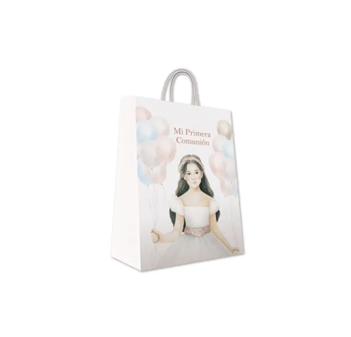 BOLSA MEDIANA COMUNION NIÑA GLOBOS ARGUVAL 48794