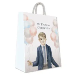 BOLSA REGALO GRANDE COMUNION NIÑO GLOBOS ARGUVAL 48799