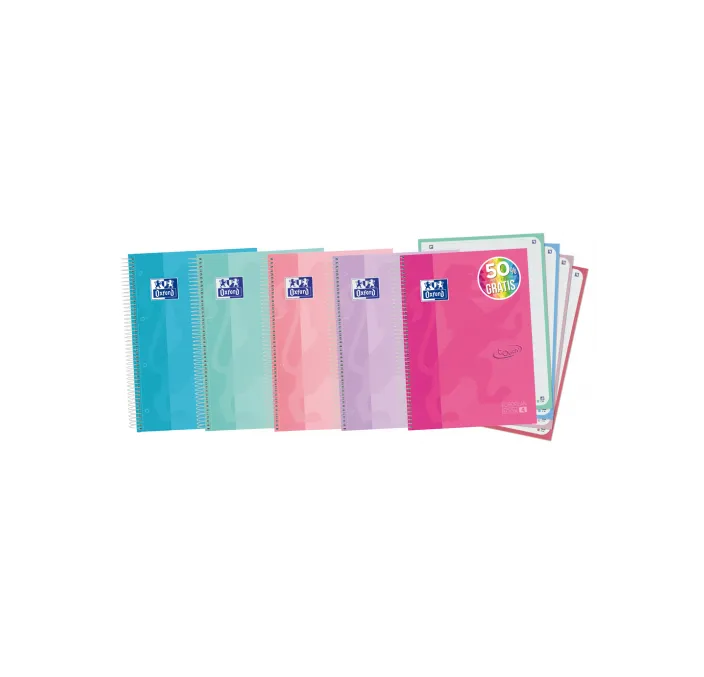 CUADERNO ESPIRAL A5 5X5 120H 90G MICROPER. TDURA PASTEL OXFORD 400133561