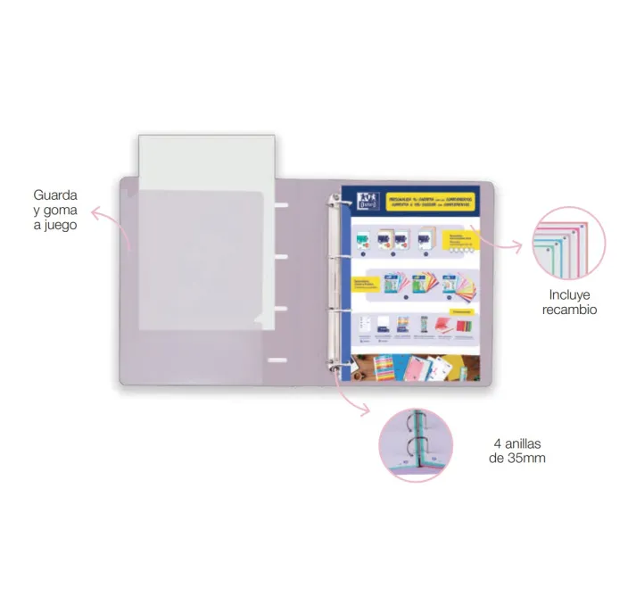 CARPEBLOCK 4 ANILLAS C/RECAMBIO POLIFOAM EBIND CUTE OXFORD 400205896