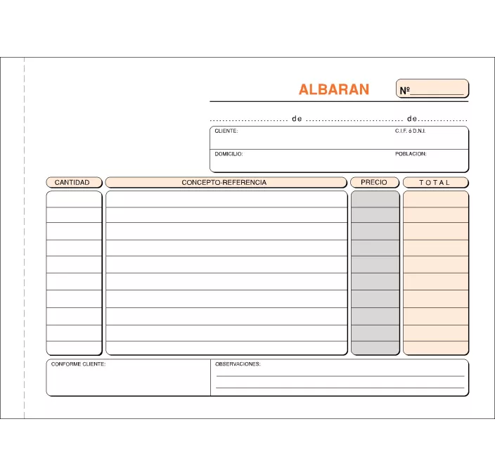 TALONARIO ALBARANES 4º APAISADO 50H ORIGINAL+COPIA LOAN T-119 421196