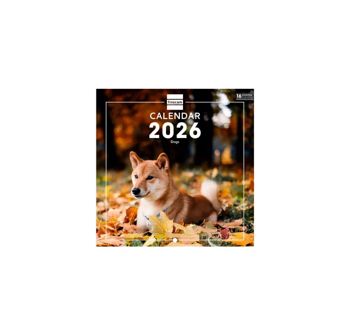 CALENDARIO PARED 2026 18X18 DOGS FINOCAM 781235226