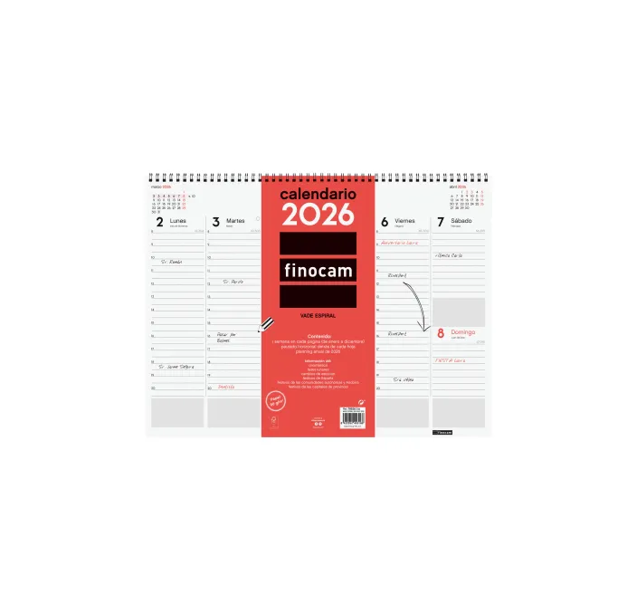 VADE ESPIRAL 2026 42X31 SEMANA VISTA NEUTRO FINOCAM 780260026