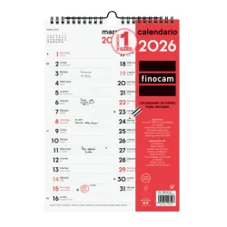 CALENDARIO PARED 2026 21X30 PARA ESCRIBIR 2 COLUMNAS M FINOCAM 782100026