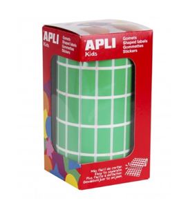 Gomet rollo rectangulos grandes 20x10mm verdes apli 04886 - 04886