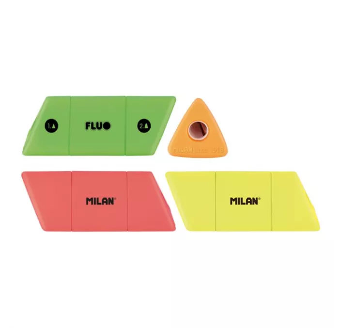 SACAPUNTAS DEPOSITO SLIDE FLUO SURTIDO MILAN 20153212