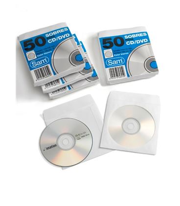 Sobre blanco 125x125 cd/dvd pack.50 sam 664897 648950 - SOBRES CD