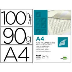 PAPEL VERJURADO A4 90 GRS 100H BLANCO LIDERPAPEL VJ01
