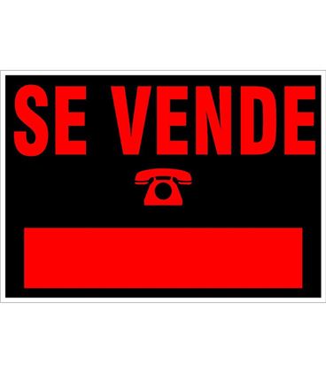 Cartel se vende 700x500mm negro/rojo 6160 - 131752