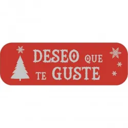 ETIQUETA ROLLO DESEO QUE TE GUSTE ROJA 250U. ARGUVAL 41242