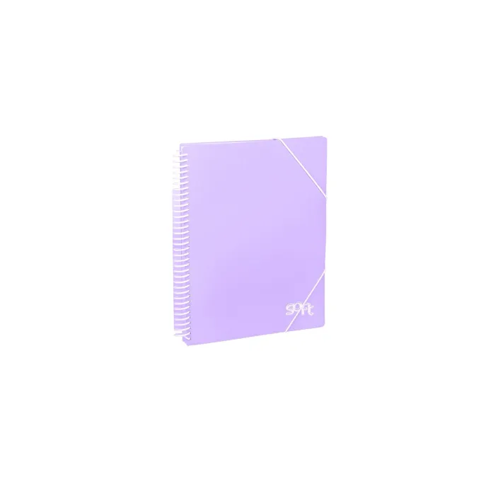 CARPETA 30 FUNDAS Fº ESPIRAL GOMAS VIOLETA PASTEL SOFT CARCHIVO 53263014