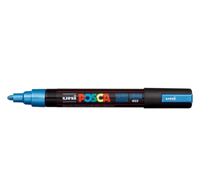 ROTULADOR 2,5MM AZUL METALICO "M33" PC-5M POSCA UNI 11355