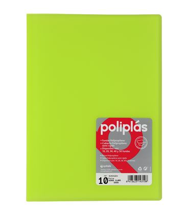 Carpeta 10 fundas fº poliplas translucida verde claro grafoplas 01431221 - 01431221