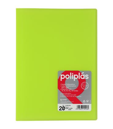 Carpeta 20 fundas fº verde translucida poliplas grafoplas 01451221 - 01451221