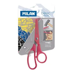 TIJERA ESCOLAR BLISTER BASIC COLOURS 13.4CM MILAN BWM10341