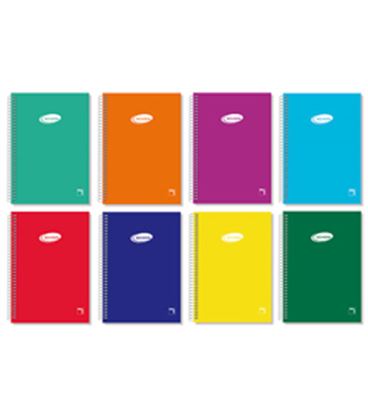 Cuaderno espiral fº 4x4 80h 60grs tapa color serie pacsa 16418 - PC16418