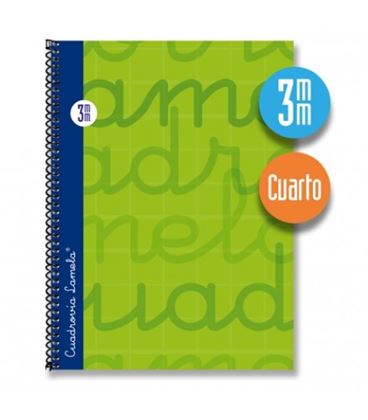 Cuaderno 4º 3mm 80h 70g tapa dura verde lamela 7cte003v 797087 - 7CTE003V