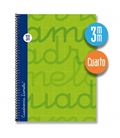 Cuaderno 4º 3mm 80h 70g tapa dura verde lamela 7cte003v 797087