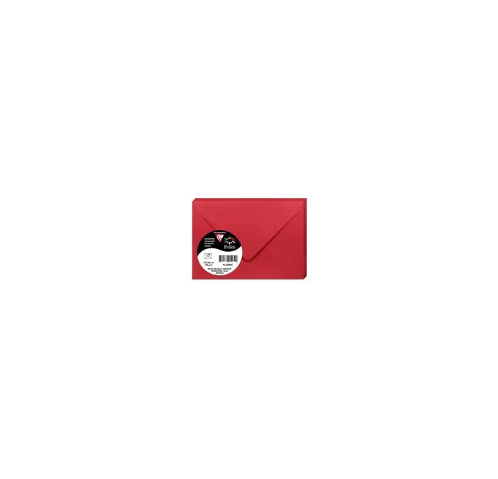SOBRE 75X100MM 120GR ROJO GROSELLA 20U CLAIREFONTAINE 5580C