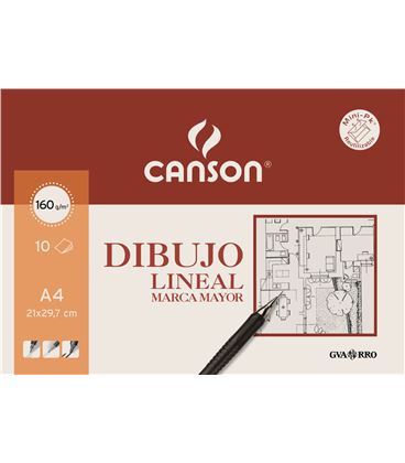 Papel dibujo lineal liso a4 10h 160grs marca mayor guarro 200409784 - 113592