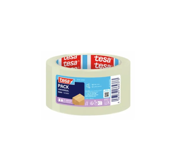 CINTA ADHESIVA PRECINTO 50X66M UNIVERSAL TRANSPARENTE TESA 57187