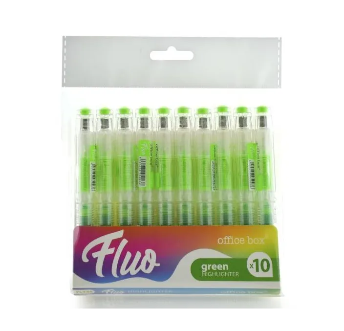 MARCADOR FLUORESCENTE RECARGABLE VERDE OFFICE BOX FL136