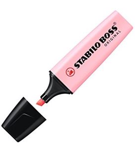 Marcador fluorescente rosa pastel boss original stabilo 70/129