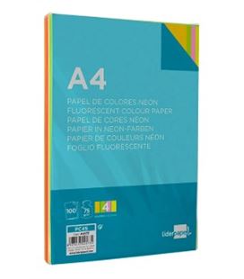 Papel a4 100h color fluorescente surtido liderpapel pc45 - 44573