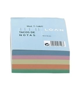 Taco papel colores 500h enc 100x100mm loan t148c