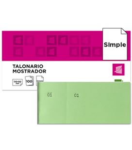 Talonario mostrador 50x110 mm tl12 verde con matriz liderpapel 21854
