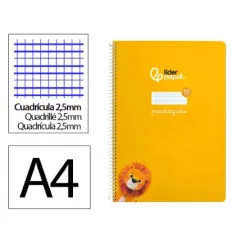 CUADERNO A4 PAUTAGUIA 2,5MM TAPA DURA AMARILLO LIDERPAPEL 171782