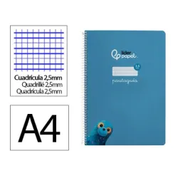 CUADERNO A4 PAUTAGUIA 2,5MM TAPA DURA AZUL LIDERPAPEL 171783