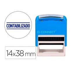 SELLO AUTOMATICO CONTABILIZADO AZUL 14X38 Q-CONNECT KF03673