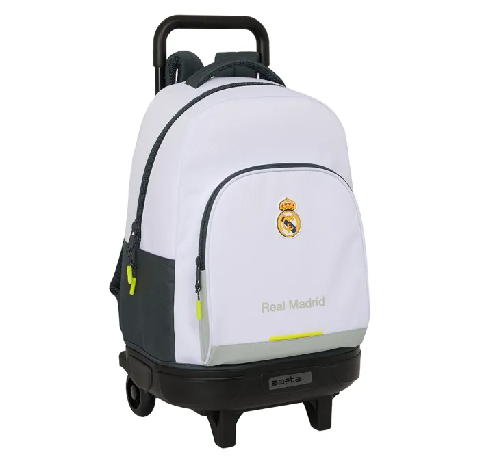 MOCHILA CON CARRO COMPACT EXTRAIBLE REAL MADRID SAFTA 612554918