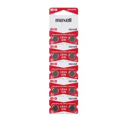 PILA ALCALINA BOTON LR44 1.5V PACK 10U MAXEL LR0044-B10 MXL