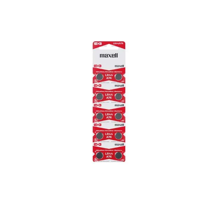 PILA ALCALINA BOTON LR44 1.5V PACK 10U MAXEL LR0044-B10 MXL