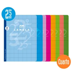 CUADERNO 4º GRAPA 2,5MM 50H SURTIDO LAMELA 06C002