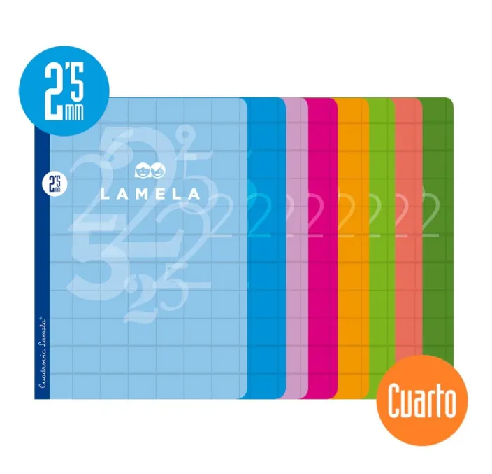 CUADERNO 4º GRAPA 2,5MM 50H SURTIDO LAMELA 06C002