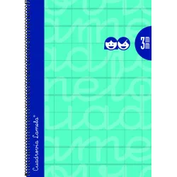 CUADERNO Fº 3MM 80H 70G TAPA DURA TURQUESA LAMELA 7FTE003T 66302