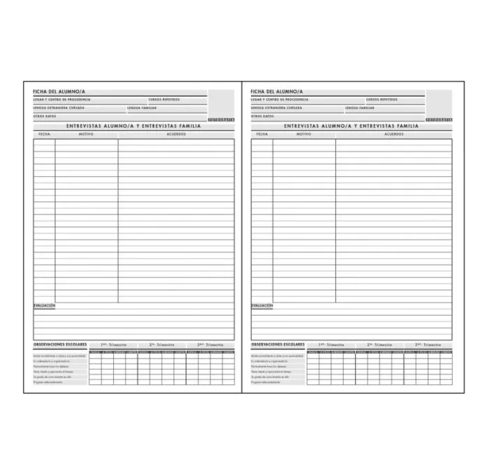 CUADERNO PROFESOR TUTORIA A4 FICHA ALUMNO + FALTAS ASISTENCIA ADDITIO P132