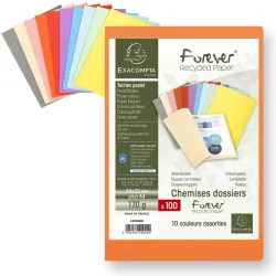 SUBCARPETA A4 170GR 100 UNIDADES COLORES SURTIDOS EXACOMPTA 42000E