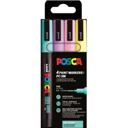 ROTULADOR PERMANENTE 1.5MM ESTUCHE PASTEL PC-3M/4C POSCA 182634851